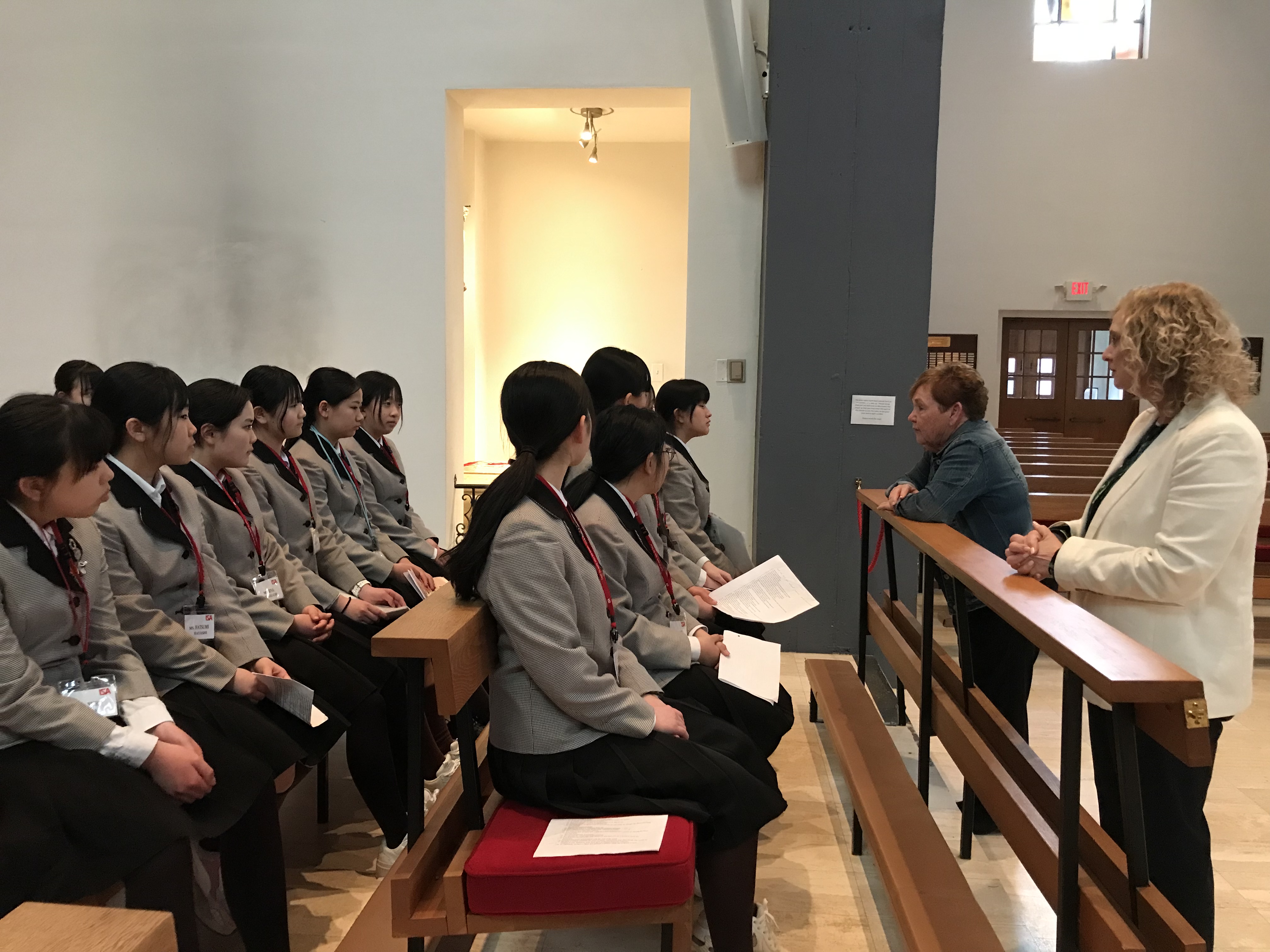 Students gather in the Shrine of Saint Rose Philippine Duchesne