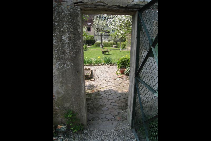 The garden door, historic Barat family home, Joigny, France The garden door, historic Barat family home, Joigny, France