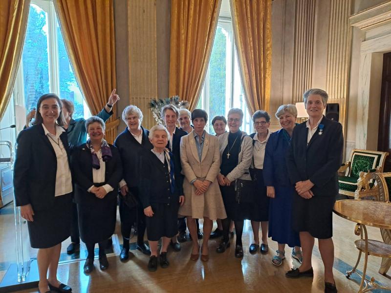 Florence (far right) with fellow Religious of the Sacred Heart and UISG sisters